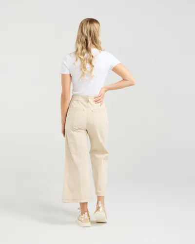 Model wearing Buttercream Maya Pant By Et Alia Available at Beetees Nelson